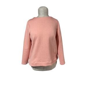 Croft & Barrow Pink Quilted Sweatshirt - Size L Womens